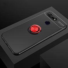 Coque Ultra Fine Silicone Souple Housse Etui avec Support Bague Anneau Aimante Magnetique T04 pour Huawei Honor View 20 Rouge et Noir