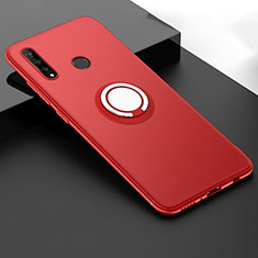 Coque Ultra Fine Silicone Souple Housse Etui avec Support Bague Anneau Aimante Magnetique T04 pour Huawei P30 Lite XL Rouge