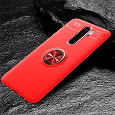 Coque Ultra Fine Silicone Souple Housse Etui avec Support Bague Anneau Aimante Magnetique T04 pour Xiaomi Redmi Note 8 Pro Rouge