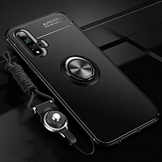 Coque Ultra Fine Silicone Souple Housse Etui avec Support Bague Anneau Aimante Magnetique T05 pour Huawei Nova 5 Pro Noir