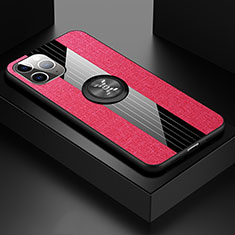 Coque Ultra Fine Silicone Souple Housse Etui avec Support Bague Anneau Aimante Magnetique T06 pour Apple iPhone 11 Pro Max Rouge