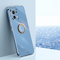 Coque Ultra Fine Silicone Souple Housse Etui avec Support Bague Anneau Aimante Magnetique T07 pour Xiaomi Mi 11 5G Bleu