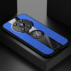 Coque Ultra Fine Silicone Souple Housse Etui avec Support Bague Anneau Aimante Magnetique X01L pour Huawei Honor Magic3 5G Bleu