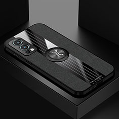 Coque Ultra Fine Silicone Souple Housse Etui avec Support Bague Anneau Aimante Magnetique X01L pour OnePlus Nord 2 5G Noir