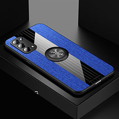 Coque Ultra Fine Silicone Souple Housse Etui avec Support Bague Anneau Aimante Magnetique X01L pour OnePlus Nord N200 5G Bleu