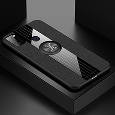 Coque Ultra Fine Silicone Souple Housse Etui avec Support Bague Anneau Aimante Magnetique X01L pour Samsung Galaxy M21 Noir