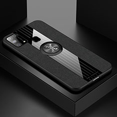Coque Ultra Fine Silicone Souple Housse Etui avec Support Bague Anneau Aimante Magnetique X01L pour Samsung Galaxy M21s Noir