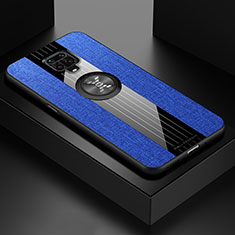 Coque Ultra Fine Silicone Souple Housse Etui avec Support Bague Anneau Aimante Magnetique X01L pour Xiaomi Poco M2 Pro Bleu