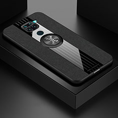 Coque Ultra Fine Silicone Souple Housse Etui avec Support Bague Anneau Aimante Magnetique X01L pour Xiaomi Redmi Note 9 Noir