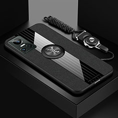 Coque Ultra Fine Silicone Souple Housse Etui avec Support Bague Anneau Aimante Magnetique X03L pour Realme GT Neo3 5G Noir