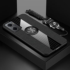 Coque Ultra Fine Silicone Souple Housse Etui avec Support Bague Anneau Aimante Magnetique X03L pour Xiaomi Redmi 11 Prime 5G Noir