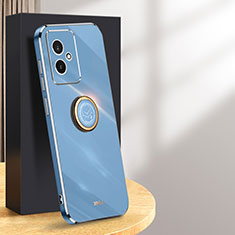 Coque Ultra Fine Silicone Souple Housse Etui avec Support Bague Anneau Aimante Magnetique XL1 pour Huawei Honor 100 5G Bleu