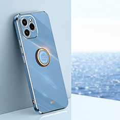Coque Ultra Fine Silicone Souple Housse Etui avec Support Bague Anneau Aimante Magnetique XL1 pour Huawei Honor 60 SE 5G Bleu
