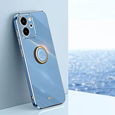 Coque Ultra Fine Silicone Souple Housse Etui avec Support Bague Anneau Aimante Magnetique XL1 pour Huawei Honor 80 SE 5G Bleu