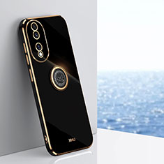 Coque Ultra Fine Silicone Souple Housse Etui avec Support Bague Anneau Aimante Magnetique XL1 pour Huawei Honor 90 5G Noir