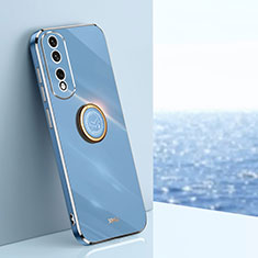 Coque Ultra Fine Silicone Souple Housse Etui avec Support Bague Anneau Aimante Magnetique XL1 pour Huawei Honor 90 Pro 5G Bleu
