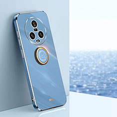 Coque Ultra Fine Silicone Souple Housse Etui avec Support Bague Anneau Aimante Magnetique XL1 pour Huawei Honor Magic5 5G Bleu
