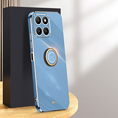Coque Ultra Fine Silicone Souple Housse Etui avec Support Bague Anneau Aimante Magnetique XL1 pour Huawei Honor X6a Bleu
