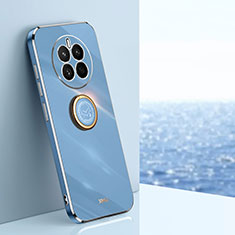 Coque Ultra Fine Silicone Souple Housse Etui avec Support Bague Anneau Aimante Magnetique XL1 pour Huawei Mate 50 Bleu