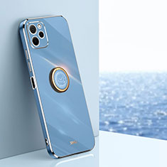 Coque Ultra Fine Silicone Souple Housse Etui avec Support Bague Anneau Aimante Magnetique XL1 pour Huawei Nova Y61 Bleu