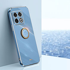 Coque Ultra Fine Silicone Souple Housse Etui avec Support Bague Anneau Aimante Magnetique XL1 pour OnePlus 10 Pro 5G Bleu