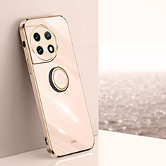 Coque Ultra Fine Silicone Souple Housse Etui avec Support Bague Anneau Aimante Magnetique XL1 pour OnePlus 11 5G Or Rose