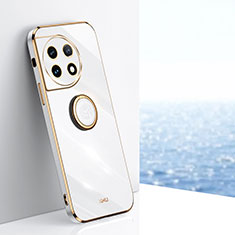 Coque Ultra Fine Silicone Souple Housse Etui avec Support Bague Anneau Aimante Magnetique XL1 pour OnePlus 11R 5G Blanc