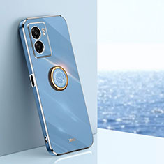 Coque Ultra Fine Silicone Souple Housse Etui avec Support Bague Anneau Aimante Magnetique XL1 pour OnePlus Nord N300 5G Bleu