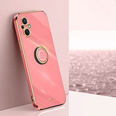 Coque Ultra Fine Silicone Souple Housse Etui avec Support Bague Anneau Aimante Magnetique XL1 pour Oppo F21 Pro 5G Rose Rouge