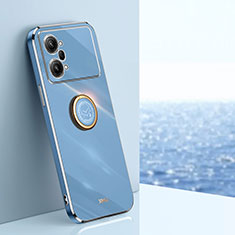 Coque Ultra Fine Silicone Souple Housse Etui avec Support Bague Anneau Aimante Magnetique XL1 pour Oppo K10 Pro 5G Bleu