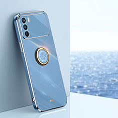 Coque Ultra Fine Silicone Souple Housse Etui avec Support Bague Anneau Aimante Magnetique XL1 pour Oppo K9 Pro 5G Bleu