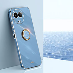 Coque Ultra Fine Silicone Souple Housse Etui avec Support Bague Anneau Aimante Magnetique XL1 pour Realme 11 5G Bleu