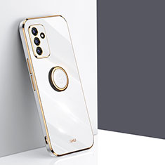 Coque Ultra Fine Silicone Souple Housse Etui avec Support Bague Anneau Aimante Magnetique XL1 pour Samsung Galaxy A05s Blanc
