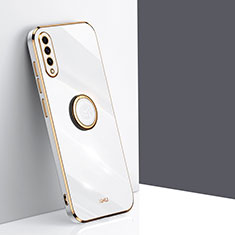 Coque Ultra Fine Silicone Souple Housse Etui avec Support Bague Anneau Aimante Magnetique XL1 pour Samsung Galaxy A50S Blanc