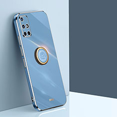 Coque Ultra Fine Silicone Souple Housse Etui avec Support Bague Anneau Aimante Magnetique XL1 pour Samsung Galaxy A71 4G A715 Bleu