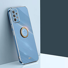 Coque Ultra Fine Silicone Souple Housse Etui avec Support Bague Anneau Aimante Magnetique XL1 pour Samsung Galaxy A73 5G Bleu