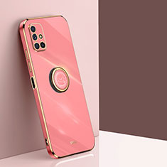 Coque Ultra Fine Silicone Souple Housse Etui avec Support Bague Anneau Aimante Magnetique XL1 pour Samsung Galaxy M51 Rose Rouge