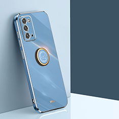 Coque Ultra Fine Silicone Souple Housse Etui avec Support Bague Anneau Aimante Magnetique XL1 pour Samsung Galaxy Note 20 5G Bleu