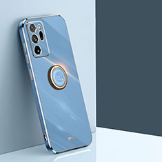 Coque Ultra Fine Silicone Souple Housse Etui avec Support Bague Anneau Aimante Magnetique XL1 pour Samsung Galaxy Note 20 Ultra 5G Bleu