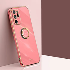 Coque Ultra Fine Silicone Souple Housse Etui avec Support Bague Anneau Aimante Magnetique XL1 pour Samsung Galaxy Note 20 Ultra 5G Rose Rouge