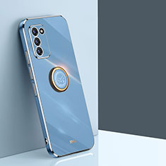 Coque Ultra Fine Silicone Souple Housse Etui avec Support Bague Anneau Aimante Magnetique XL1 pour Samsung Galaxy S20 FE (2022) 5G Bleu