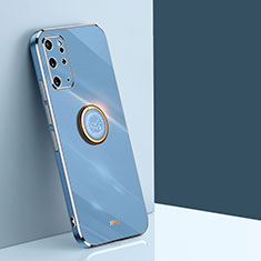 Coque Ultra Fine Silicone Souple Housse Etui avec Support Bague Anneau Aimante Magnetique XL1 pour Samsung Galaxy S20 Plus 5G Bleu