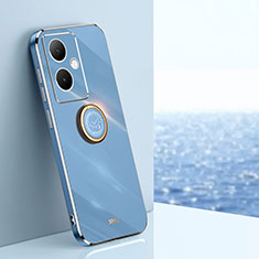 Coque Ultra Fine Silicone Souple Housse Etui avec Support Bague Anneau Aimante Magnetique XL1 pour Vivo V29 Lite 5G Bleu