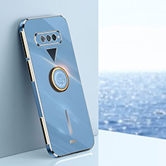 Coque Ultra Fine Silicone Souple Housse Etui avec Support Bague Anneau Aimante Magnetique XL1 pour Xiaomi Black Shark 4S Pro 5G Bleu