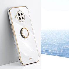 Coque Ultra Fine Silicone Souple Housse Etui avec Support Bague Anneau Aimante Magnetique XL1 pour Xiaomi Mi 10T Lite 5G Blanc