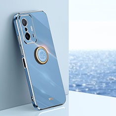 Coque Ultra Fine Silicone Souple Housse Etui avec Support Bague Anneau Aimante Magnetique XL1 pour Xiaomi Mi 11T Pro 5G Bleu