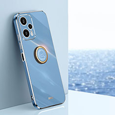 Coque Ultra Fine Silicone Souple Housse Etui avec Support Bague Anneau Aimante Magnetique XL1 pour Xiaomi Poco F5 5G Bleu