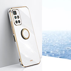 Coque Ultra Fine Silicone Souple Housse Etui avec Support Bague Anneau Aimante Magnetique XL1 pour Xiaomi Redmi 10 (2022) Blanc