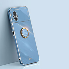 Coque Ultra Fine Silicone Souple Housse Etui avec Support Bague Anneau Aimante Magnetique XL1 pour Xiaomi Redmi Note 11R 5G Bleu
