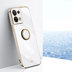 Coque Ultra Fine Silicone Souple Housse Etui avec Support Bague Anneau Aimante Magnetique XL1 pour Xiaomi Redmi Note 13 5G Blanc